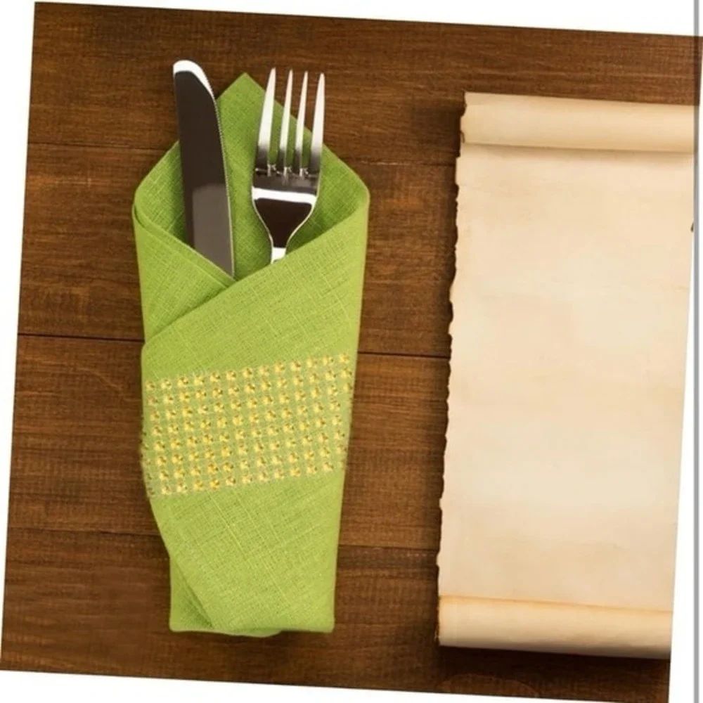 New 24pcs Decorative Napkin Rings with Rhinestones Inlaid Elegant Napkin Holders